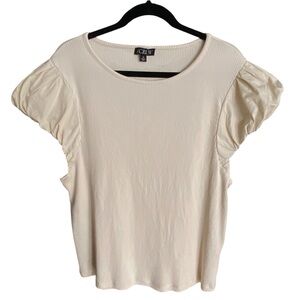 J Crew Vintage Rib Top Cotton Poplin Sleeves Womens Plus Size 2X Stretch Modal